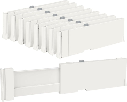 Drawer Dividers for Clothes 8 Pack, Adjustable 4" High Expandable from 11.6"-17" Dresser Drawer Organizer